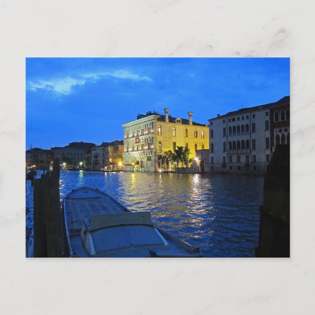 Venedig - Grand Canal på natten Vykort (Framsida)