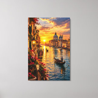Venedig Grand Canal Solnedgång Italien – Cinematic Canvastryck