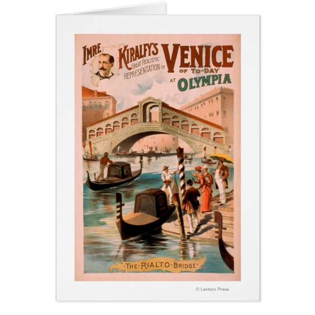 Venedig, havsbriden vid Olympia Gondolas 2 Hälsningskort (Framsidan)