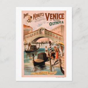 Venedig, havsbriden vid Olympia Gondolas 2 Vykort