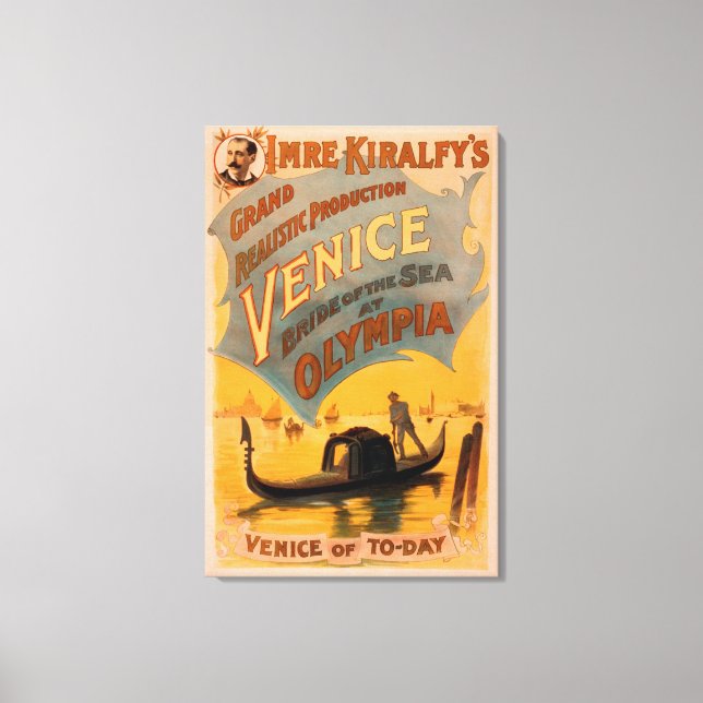 Venedig, havsbriden vid Olympia Gondolas 3 Canvastryck (Framsida)