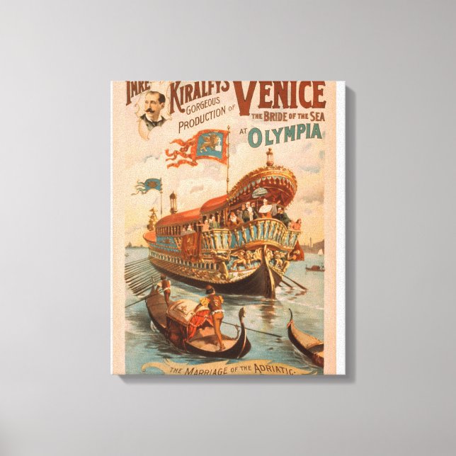 Venedig, havsbriden vid Olympia Gondolas Canvastryck (Framsida)
