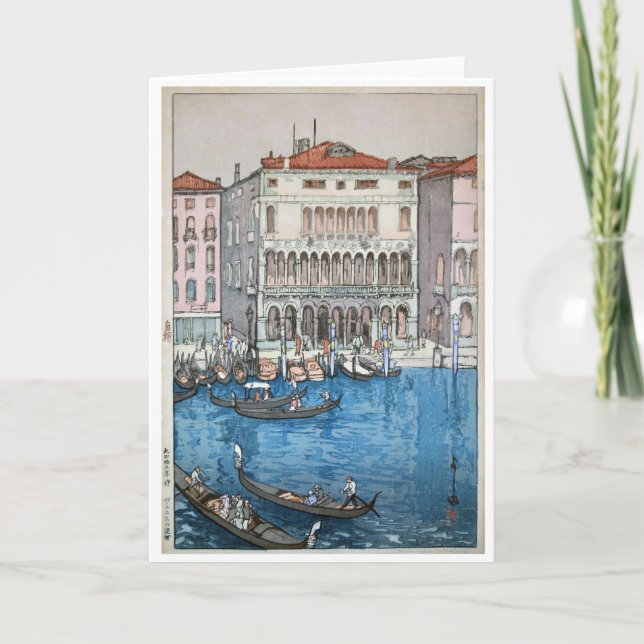 Venedig, Hiroshi Yoshida, träklipp Helgkort (Framsida)