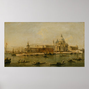 Venedig honnör för den Dogana och Santa Maria Poster