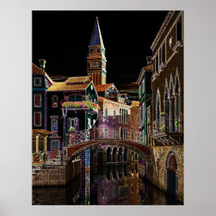 Venedig i Neon Poster