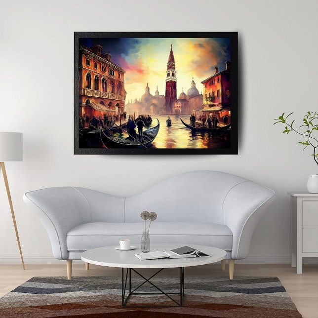 Venedig i Twilight: Gondolas och Glowing Himmel | Poster (Skapare uppladdad)