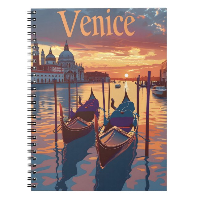 Venedig Illustration Anteckningsbok (Framsidan)