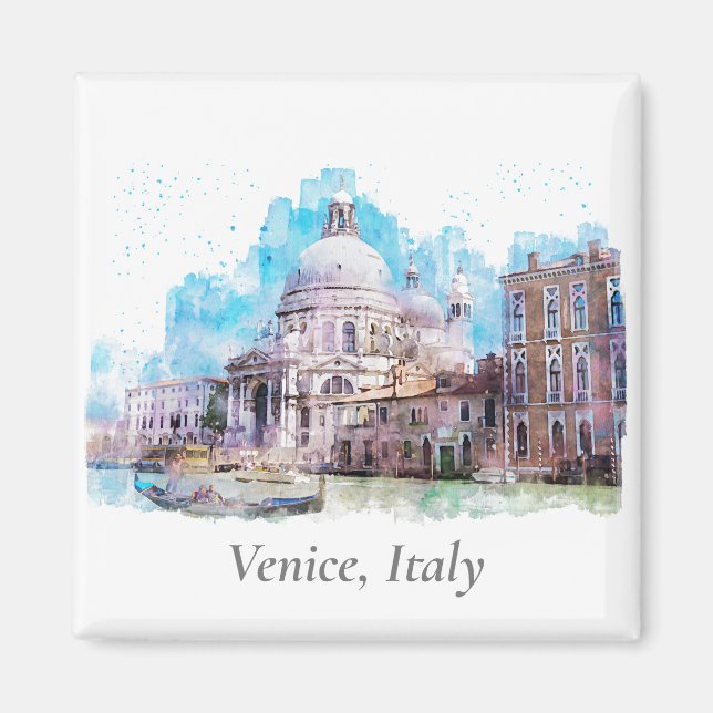 Venedig, illustration av Italien Magnet (Framsidan)