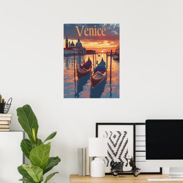 Venedig Illustration Poster (Hemmakontoret)
