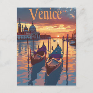 Venedig Illustration Vykort