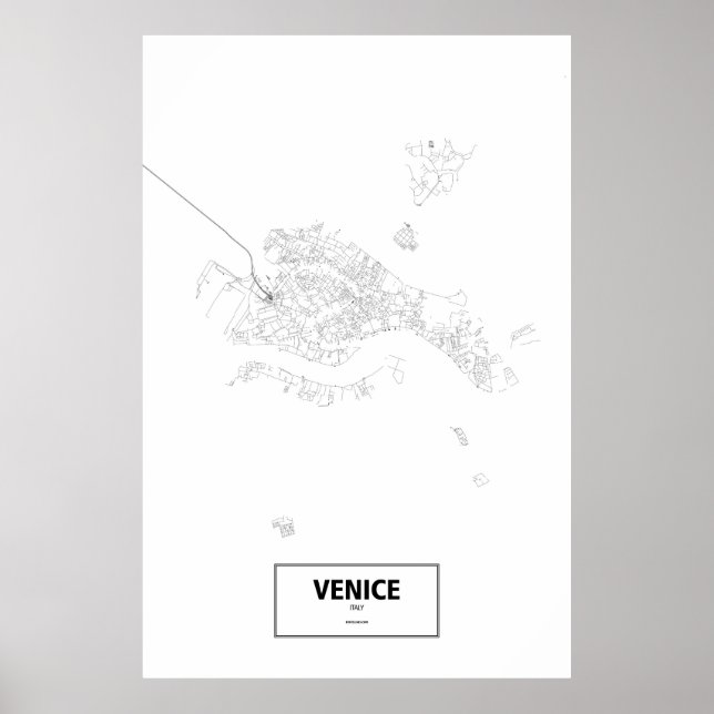 Venedig (Island), Italien (svart på vitt) Poster (Framsidan)