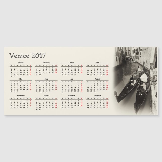 Venedig, Italien 2017-kalender (Framsida)