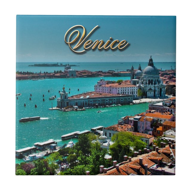 Venedig italien - antennen beskådar kakelplatta (Framsidan)