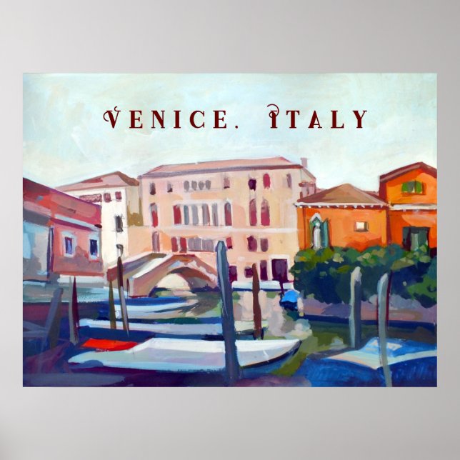 Venedig, Italien - Båtar i Dorsoduro Poster (Framsidan)