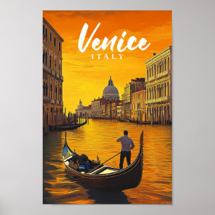 Venedig Italien Berömd Travel Ställe Poster