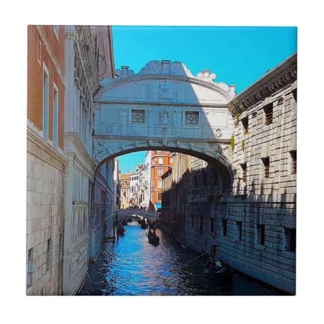 Venedig Italien Bridge of Sighs Canal Travel Kakelplatta (Framsidan)