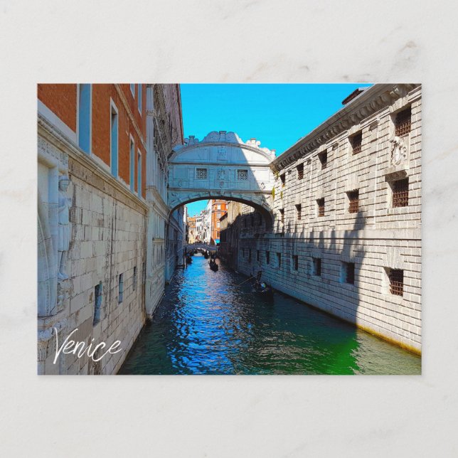 Venedig Italien Bridge of Sighs Canal Travel Vykort (Framsida)