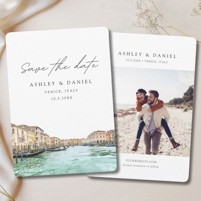 Venedig Italien Bröllop spara datum Inbjudningar (Venice Italy Wedding Save the Date Invitation
)