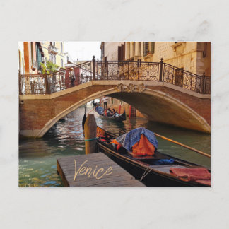 Venedig Italien Canal Boat Travel Vykort
