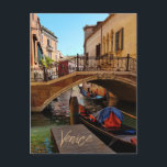 Venedig Italien Canal Bridge Boat Travel Vykort<br><div class="desc">Fotografi i Venedig,  Italien. Besök vår butik om du vill ha fler produkter som visar foton och teckningar med Italien.</div>
