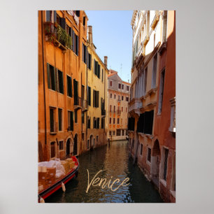 Venedig Italien Canal Byggnad Travel Poster