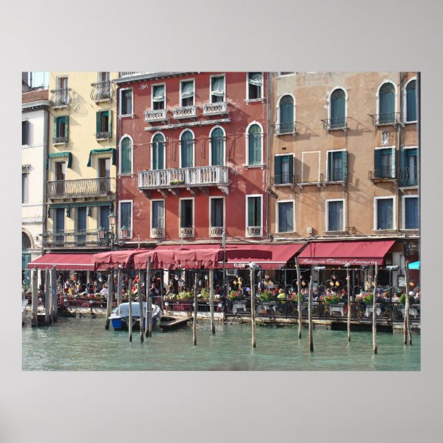 Venedig, Italien Canal Cafe - Fotoutskrift Poster (Framsidan)