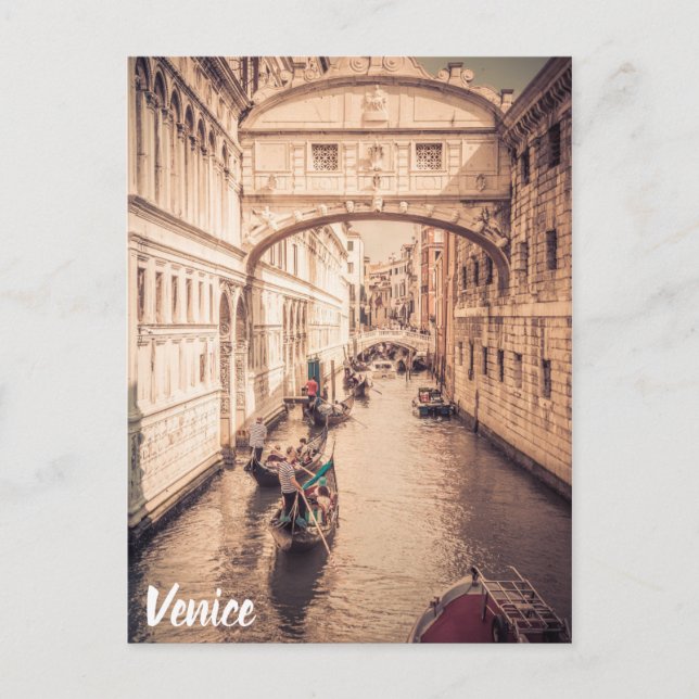 Venedig Italien Canal Gondola Photo Vykort (Framsida)