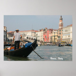 Venedig, Italien Canal Gondola Skriv ut Poster