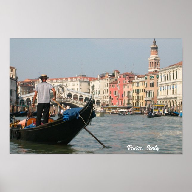 Venedig, Italien Canal Gondola Skriv ut Poster (Framsidan)