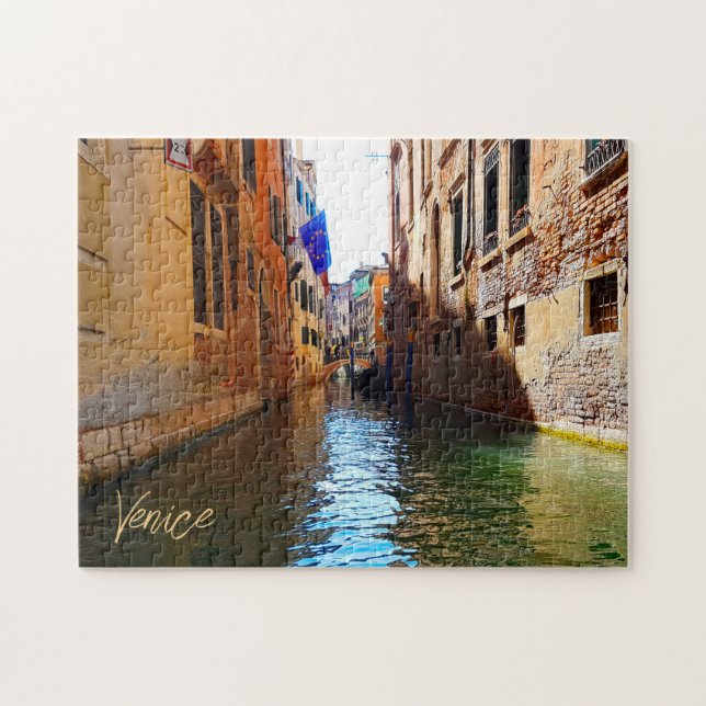 Venedig Italien Canal Living Söt Little Bridge Pussel (Horisontell)