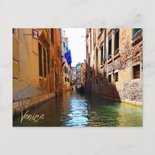 Venedig Italien Canal Living Söt Little Bridge Vykort