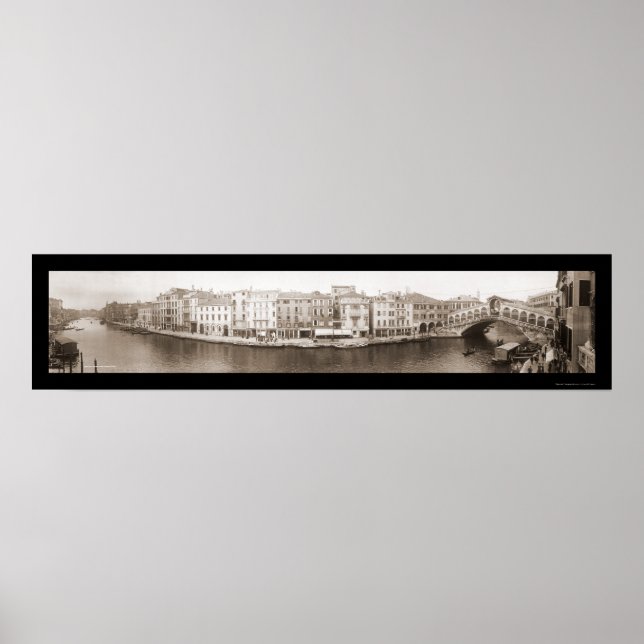 Venedig Italien Canal Photo 1909 Poster (Framsidan)