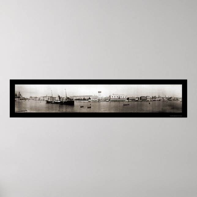 Venedig Italien Canal Photo 1909 Poster (Framsidan)