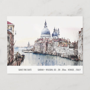 Venedig Italien Canals Vattenfärg Spara datum Vykort