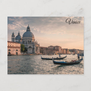 Venedig Italien Church Gondola Travel Photo Vykort