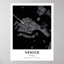 Venedig Italien City Karta Poster
