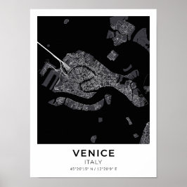 Venedig Italien City Karta Poster