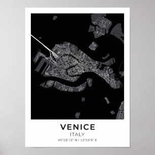 Venedig Italien City Karta Poster