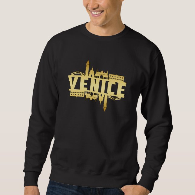 Venedig Italien City Skyline Cityscape Funny Gift Lång Ärmad Tröja (Framsida)