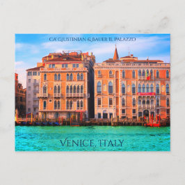 Venedig, Italien - färglöst Bild vid storkanalen Vykort