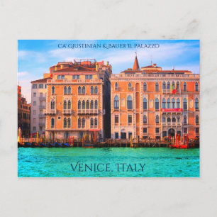 Venedig, Italien - färglöst Bild vid storkanalen Vykort