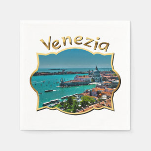 Venedig, Italien - flygvy Pappersservett