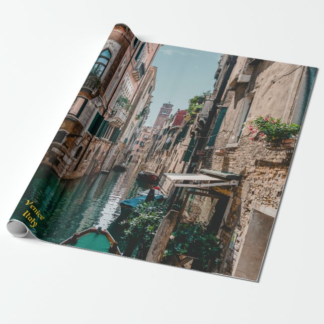 Venedig-Italien Flytande stad Presentpapper (Utrullad)