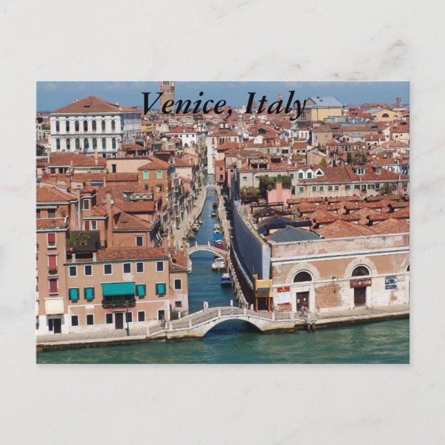 Venedig, Italien, fotografi på ett postkort. Vykort (Framsida)