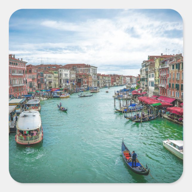 Venedig, Italien Fyrkantigt Klistermärke (Framsida)