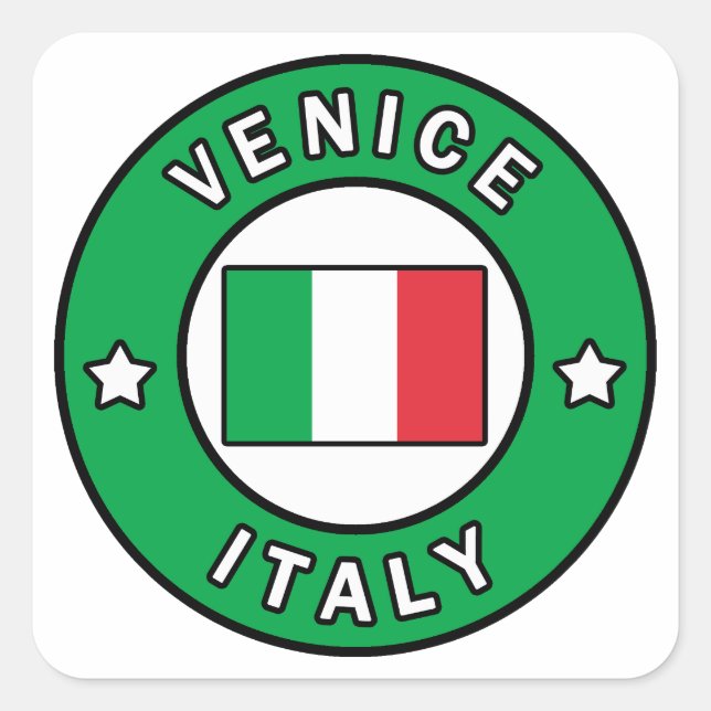 Venedig Italien Fyrkantigt Klistermärke (Framsida)