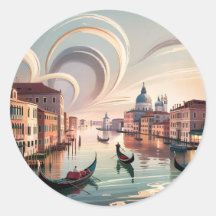 Venedig Italien Gondol Kanal Akvarell Retro Resa