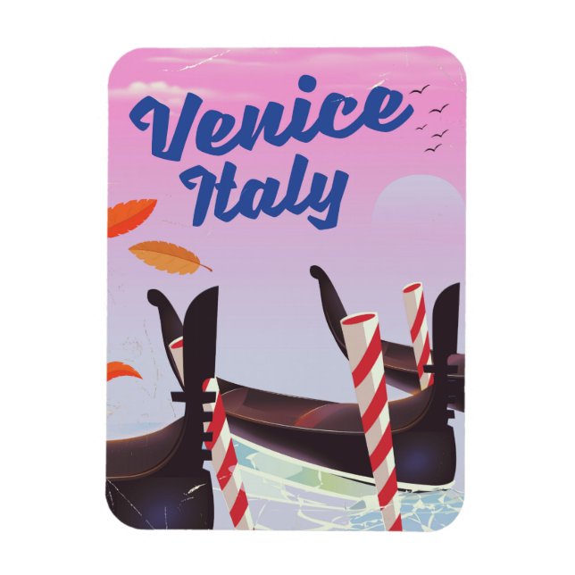 Venedig Italien Gondol semesterutskrift. Magnet (Vertikal)