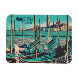 Venedig Italien Gondola Art, Anpassa Ord och datum Magnet