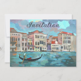 Venedig, Italien - Gondola Boat Traghetto Inbjudningar